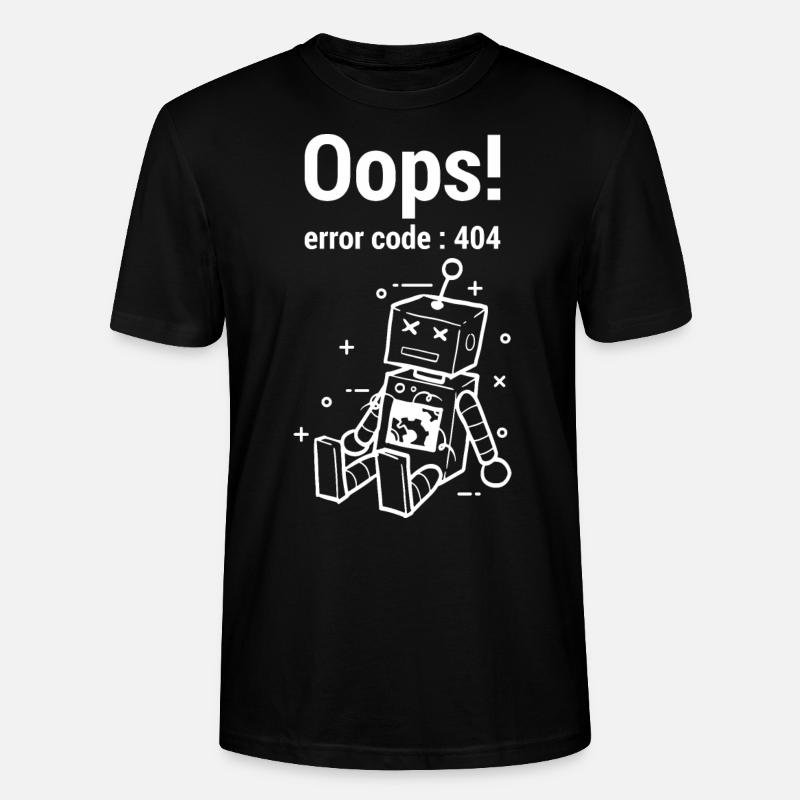 Graphique Oups Error 404 - T-shirt bio CRAFTER Stanley Stella Unisexe - noir