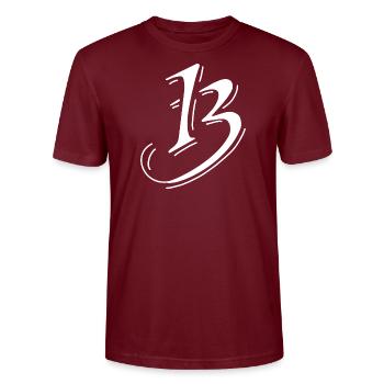 13 Zahl Ziffer - Stanley/Stella Unisex Bio-T-Shirt CRAFTER - Burgunderrot - Vorne - Alina (178cm) & Michal (187cm)