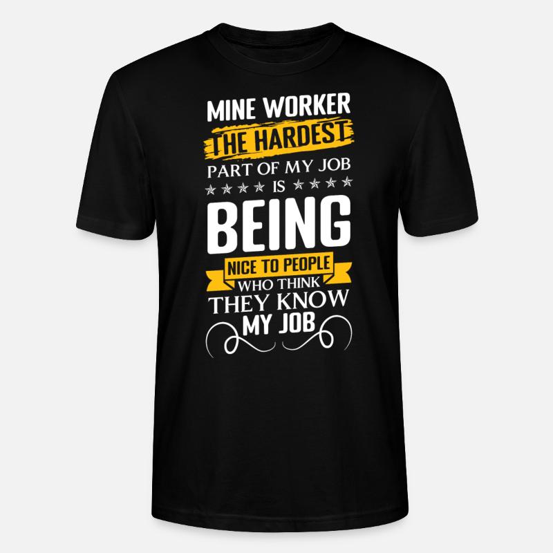 Bergarbeiter Arbeiter Minenarbeiter Grube - Stanley/Stella Unisex Bio-T-Shirt CRAFTER - Schwarz