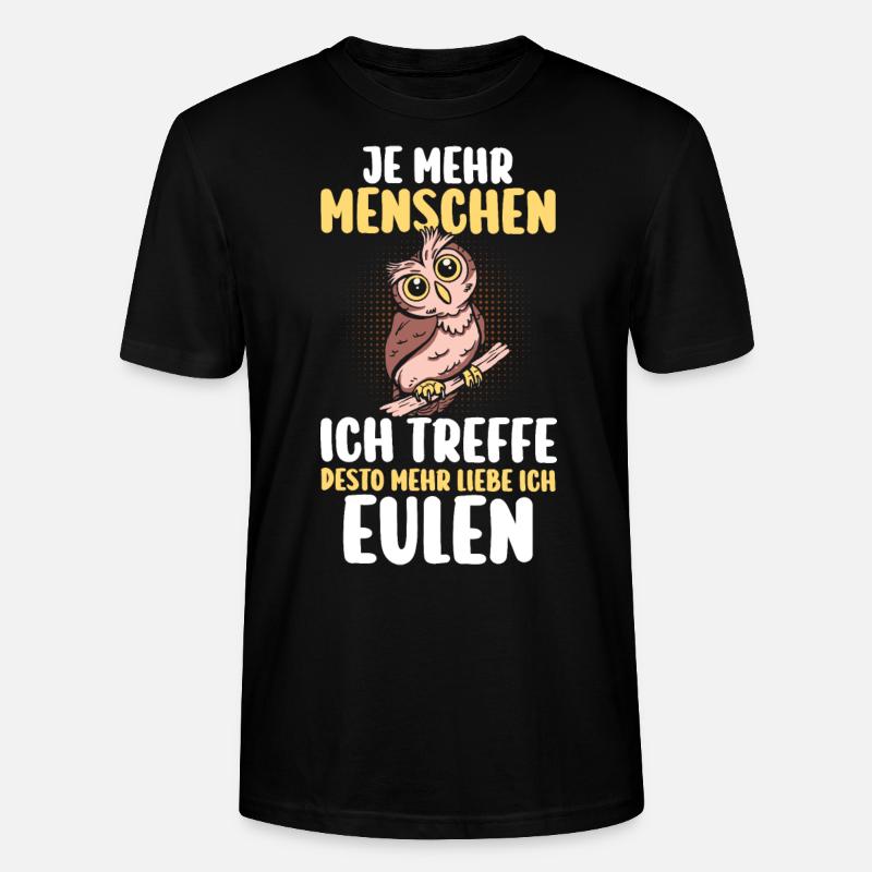 Eulen - Stanley/Stella Unisex Bio-T-Shirt CRAFTER - Schwarz
