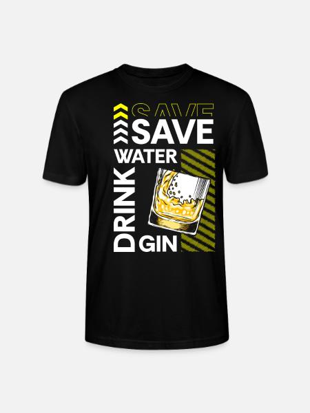 Gin Drinks Drink Long Drink - Stanley/Stella CRAFTER Unisex Organic T-Shirt - black