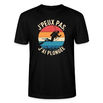 J'peux pas j'ai plongée - T-shirt bio CRAFTER Stanley Stella Unisexe - noir - Devant - Alina (178cm) & Michal (187cm)