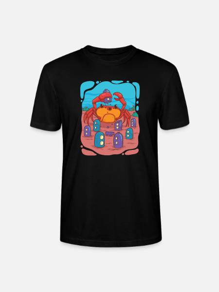 Crab visits underwater city - Stanley/Stella CRAFTER Unisex Organic T-Shirt - black