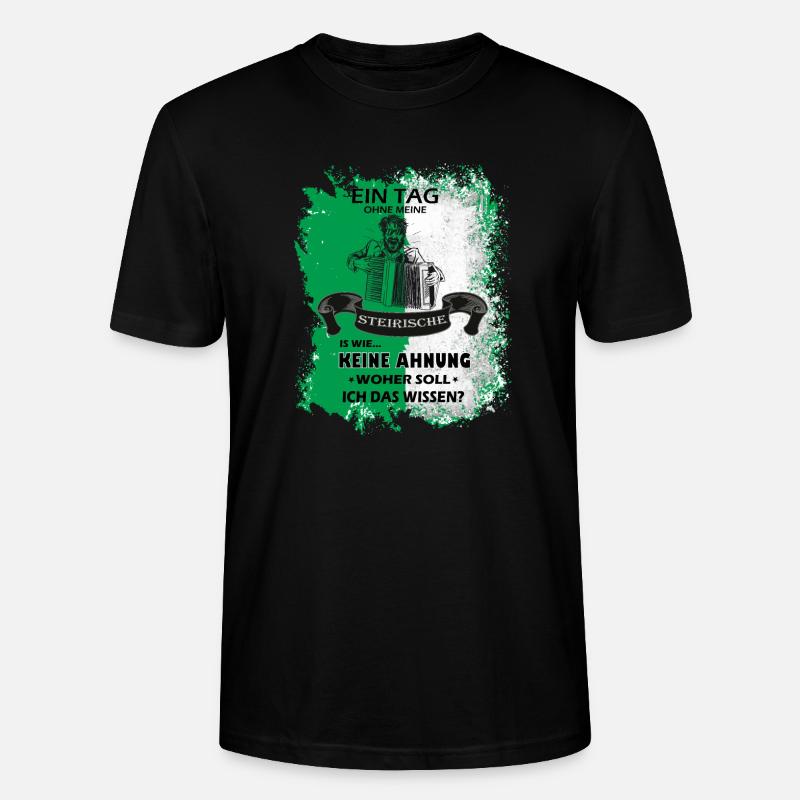 Steiermark Spruch Steirische Harmonika - Stanley/Stella Unisex Bio-T-Shirt CRAFTER - Schwarz