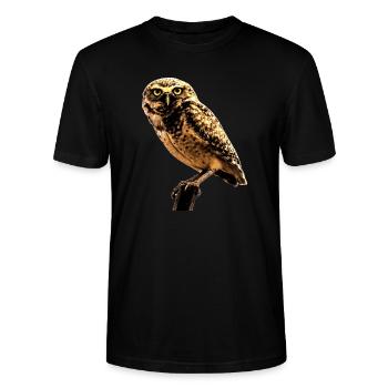 le hibou la chouette - T-shirt bio CRAFTER Stanley Stella Unisexe - noir - Devant - Alina (178cm) & Michal (187cm)