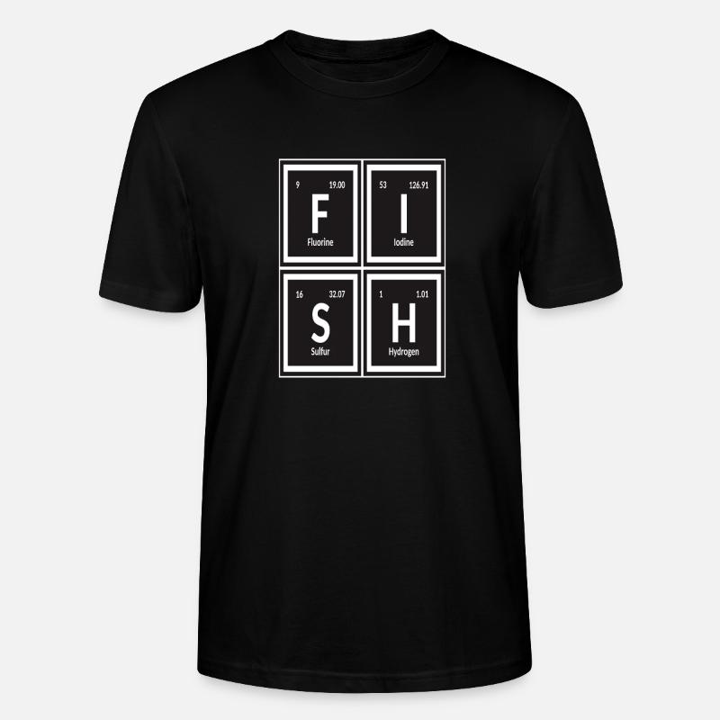 Fischtabelle der Elemente - Stanley/Stella Unisex Bio-T-Shirt CRAFTER - Schwarz