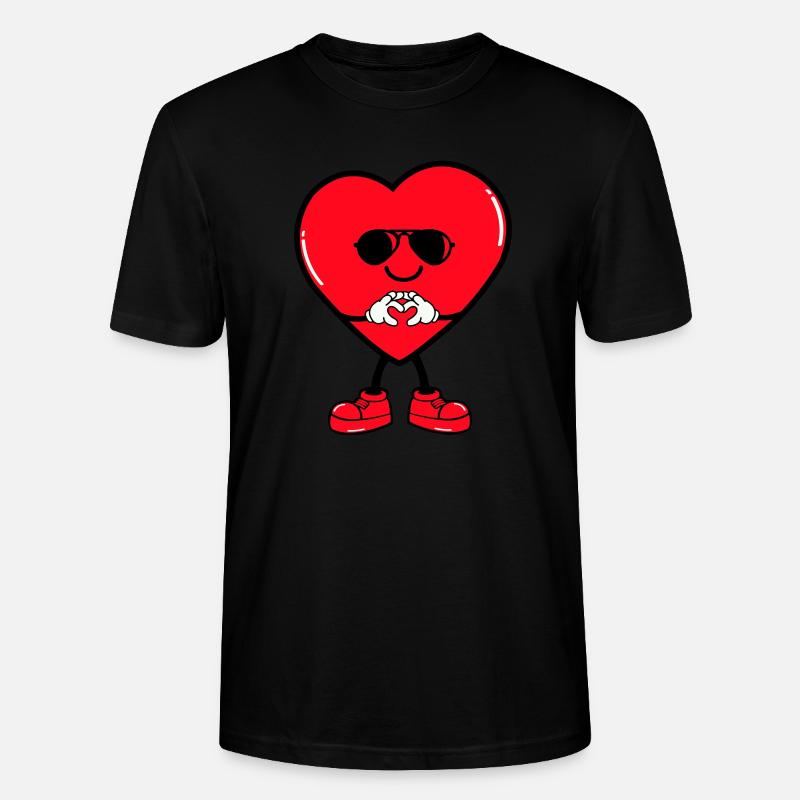 herz comic - Stanley/Stella Unisex Bio-T-Shirt CRAFTER - Schwarz