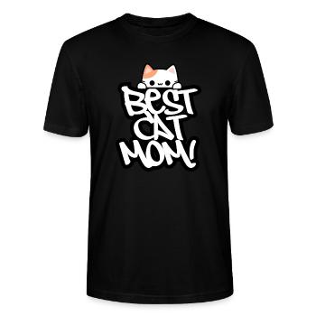 Best Cat mom - Stanley/Stella Unisex Bio-T-Shirt CRAFTER - Schwarz - Vorne - Alina (178cm) & Michal (187cm)