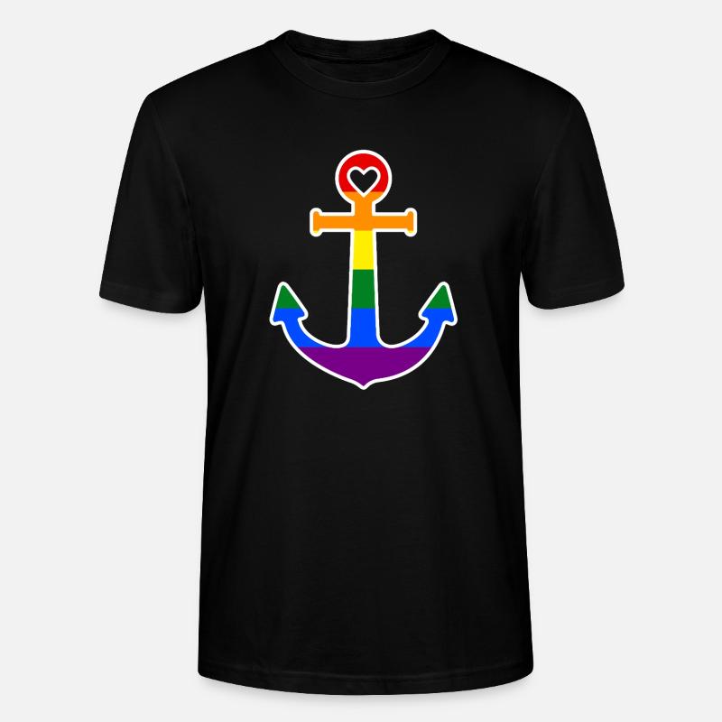 Regenbogenanker - Stanley/Stella Unisex Bio-T-Shirt CRAFTER - Schwarz