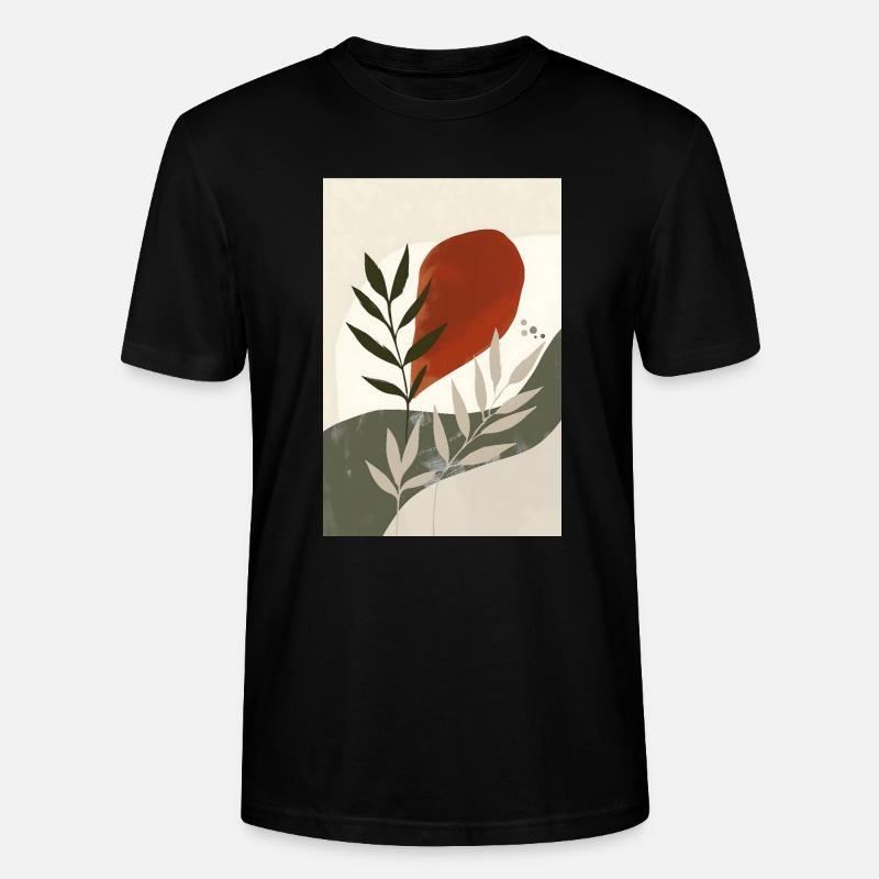 Modernes Böhmisches Vogeldruck, Rustikale Boho - Stanley/Stella Unisex Bio-T-Shirt CRAFTER - Schwarz