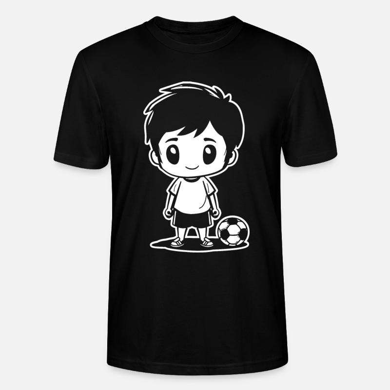 Fußball Junge Zeichnung - Stanley/Stella Unisex Bio-T-Shirt CRAFTER - Schwarz