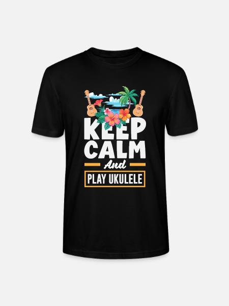 Funny Ukulele Designs and Sayings - Stanley/Stella CRAFTER Unisex Organic T-Shirt - black