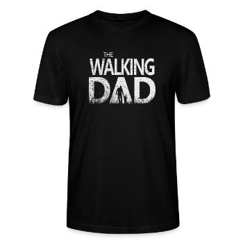 The walking Dad Geschenk Papa Vater lustig - Stanley/Stella Unisex Bio-T-Shirt CRAFTER - Schwarz - Vorne - Alina (178cm) & Michal (187cm)
