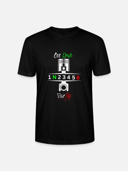 Motorrad Gänge Schaltung 1N23456 - Stanley/Stella Unisex Bio-T-Shirt CRAFTER - Schwarz