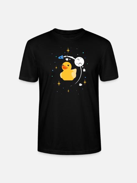 Space rubber duck duck spaceship galaxy - Stanley/Stella CRAFTER Unisex Organic T-Shirt - black