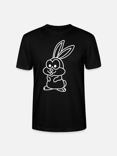 Rabbit Comic Animal - Stanley/Stella CRAFTER Unisex Organic T-Shirt - black