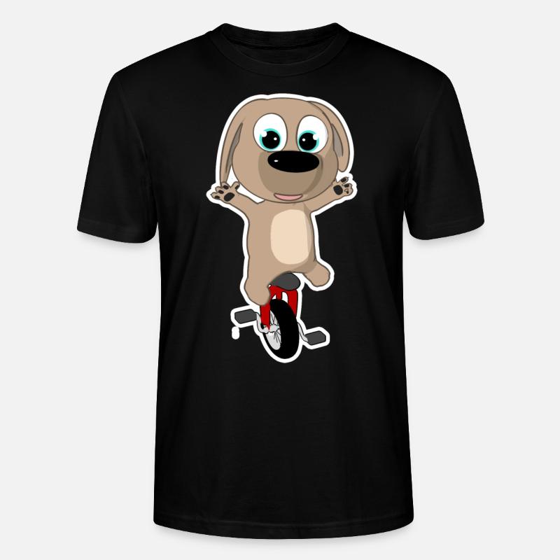 Chiot heureux en monocycle - T-shirt bio CRAFTER Stanley Stella Unisexe - noir