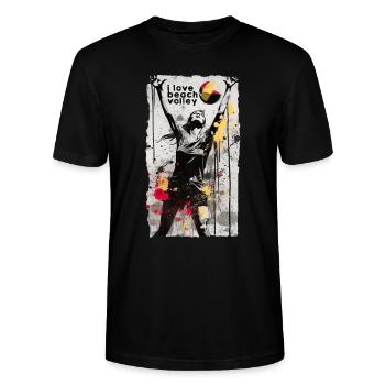 volley ball - t shirt papa - T-shirt bio CRAFTER Stanley Stella Unisexe - noir - Devant - Alina (178cm) & Michal (187cm)