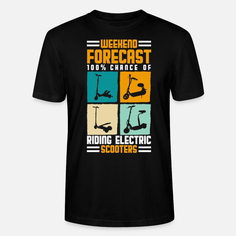 Rollerfahrer Elektrisch E-Roller Hybrid - Stanley/Stella Unisex Bio-T-Shirt CRAFTER - Schwarz