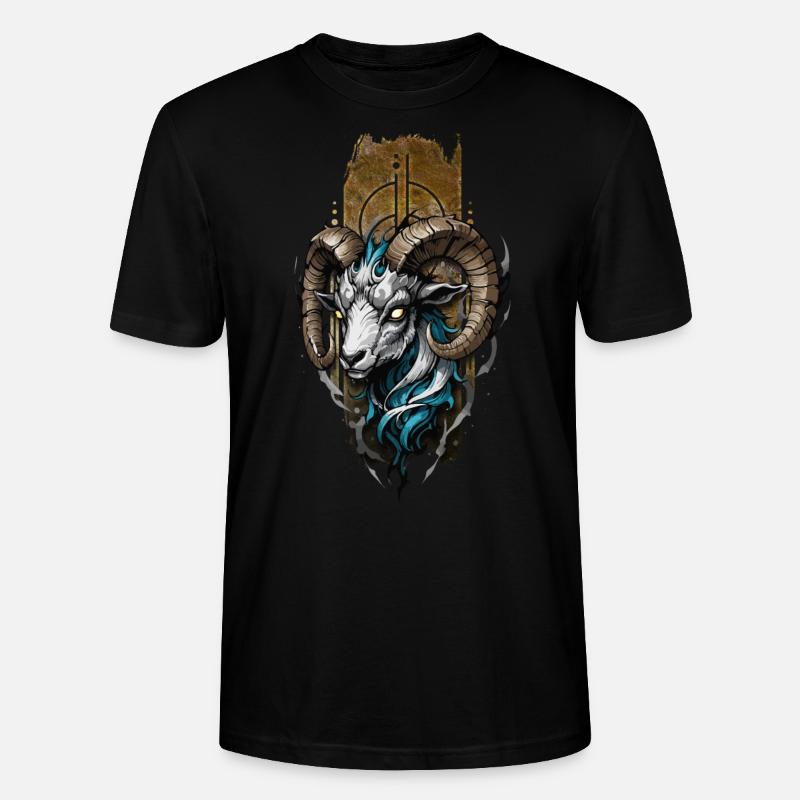 Majestätischer Widder: Wächter der Berge - Stanley/Stella Unisex Bio-T-Shirt CRAFTER - Schwarz