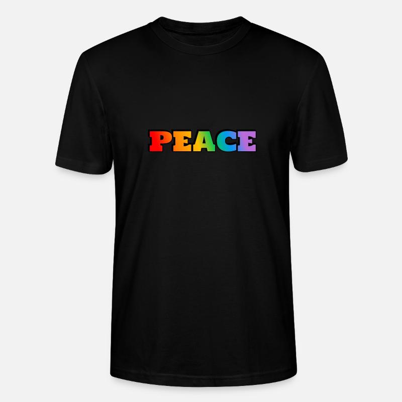 Friedens-Regenbogen - Stanley/Stella Unisex Bio-T-Shirt CRAFTER - Schwarz