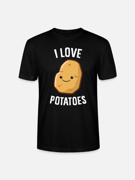Potato - I love potatoes - Stanley/Stella CRAFTER Unisex Organic T-Shirt - black