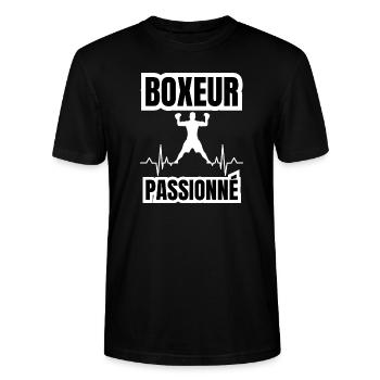 boxeur passionné - T-shirt bio CRAFTER Stanley Stella Unisexe - noir - Devant - Alina (178cm) & Michal (187cm)