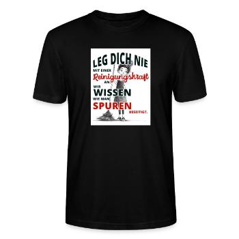 Leg dich nie mit einer Reinigungskraft an - Stanley/Stella Unisex Bio-T-Shirt CRAFTER - Schwarz - Vorne - Alina (178cm) & Michal (187cm)