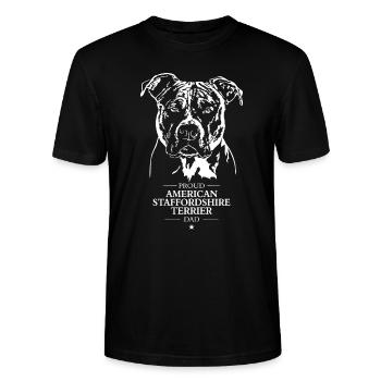 American Staffordshire Terrier Dad Dogs Wilsigns - T-shirt bio CRAFTER Stanley Stella Unisexe - noir - Devant - Alina (178cm) & Michal (187cm)