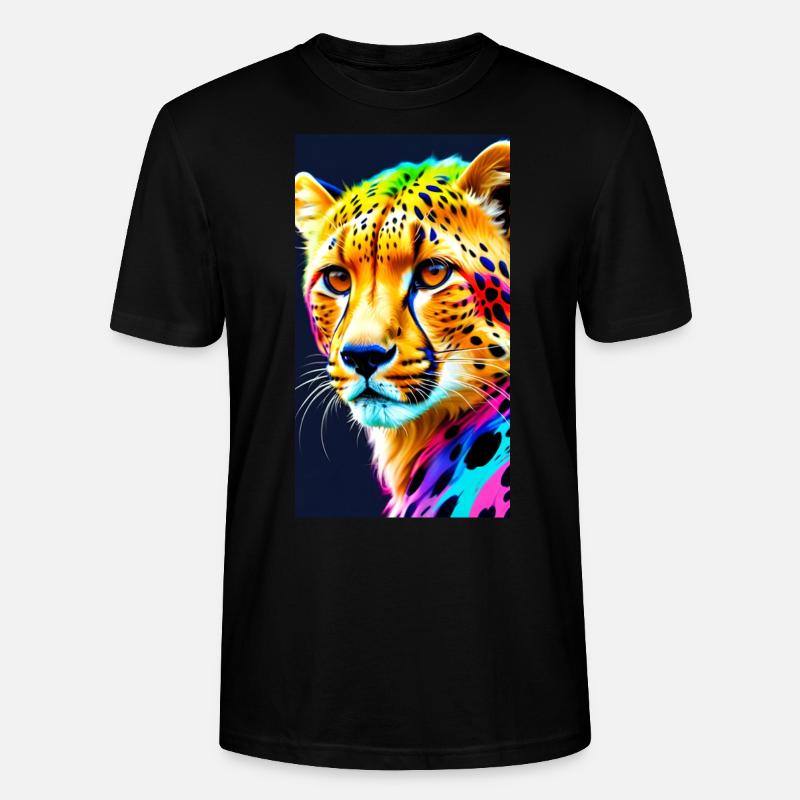 Cheetah Front - Stanley/Stella Unisex Bio-T-Shirt CRAFTER - Schwarz