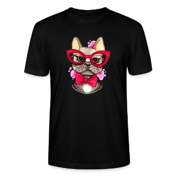 Bully Lieschen - Stanley/Stella Unisex Bio-T-Shirt CRAFTER - Schwarz - Vorne - Alina (178cm) & Michal (187cm)