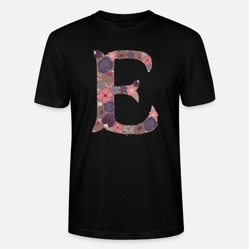 Lettre de fleur E - T-shirt bio CRAFTER Stanley Stella Unisexe - noir