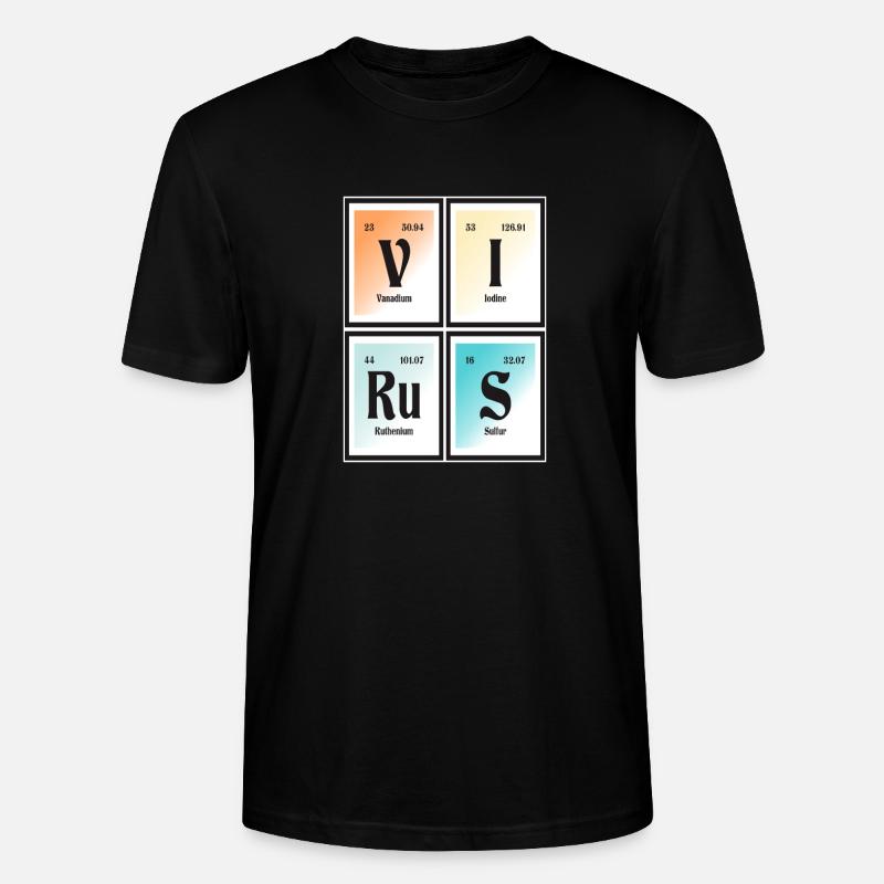 Virus - Tableau périodique des éléments - T-shirt bio CRAFTER Stanley Stella Unisexe - noir