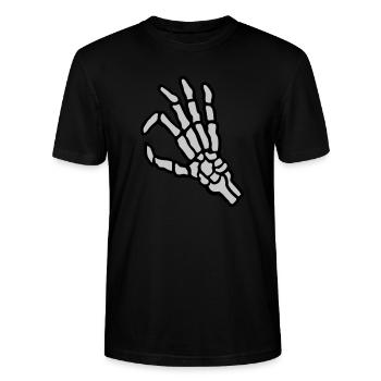 Skeleton hole look in gesture - Stanley/Stella CRAFTER Unisex Organic T-Shirt - black - Front - Alina (178cm) & Michal (187cm)