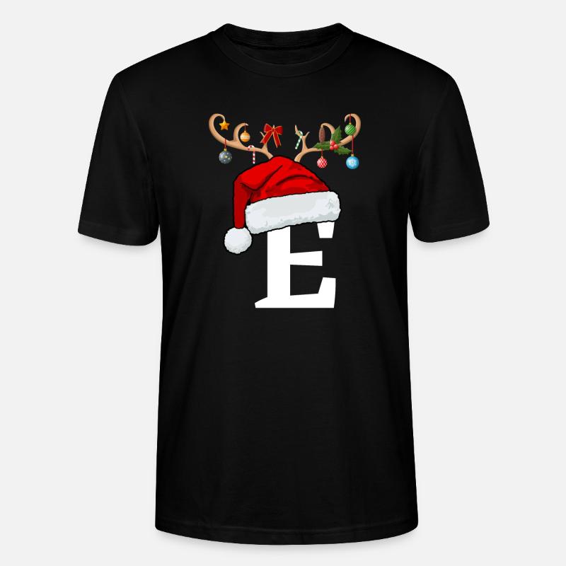 Lettre E bonnet de Noël - T-shirt bio CRAFTER Stanley Stella Unisexe - noir