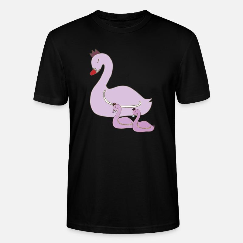 schwan mutter und kinder - Stanley/Stella Unisex Bio-T-Shirt CRAFTER - Schwarz