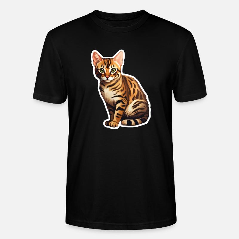 Bengalische Katze - Stanley/Stella Unisex Bio-T-Shirt CRAFTER - Schwarz