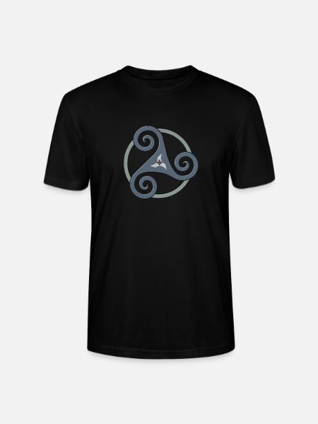 Triskele Celtic symbol gray blue - Stanley/Stella CRAFTER Unisex Organic T-Shirt - black