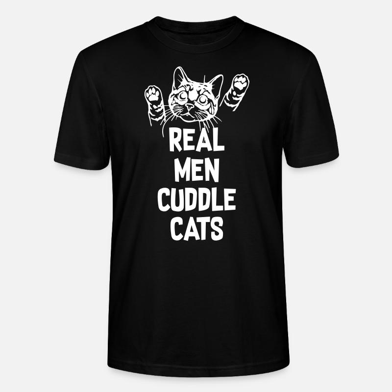 Real Man Cuddle Cats - Stanley/Stella Unisex Bio-T-Shirt CRAFTER - Schwarz