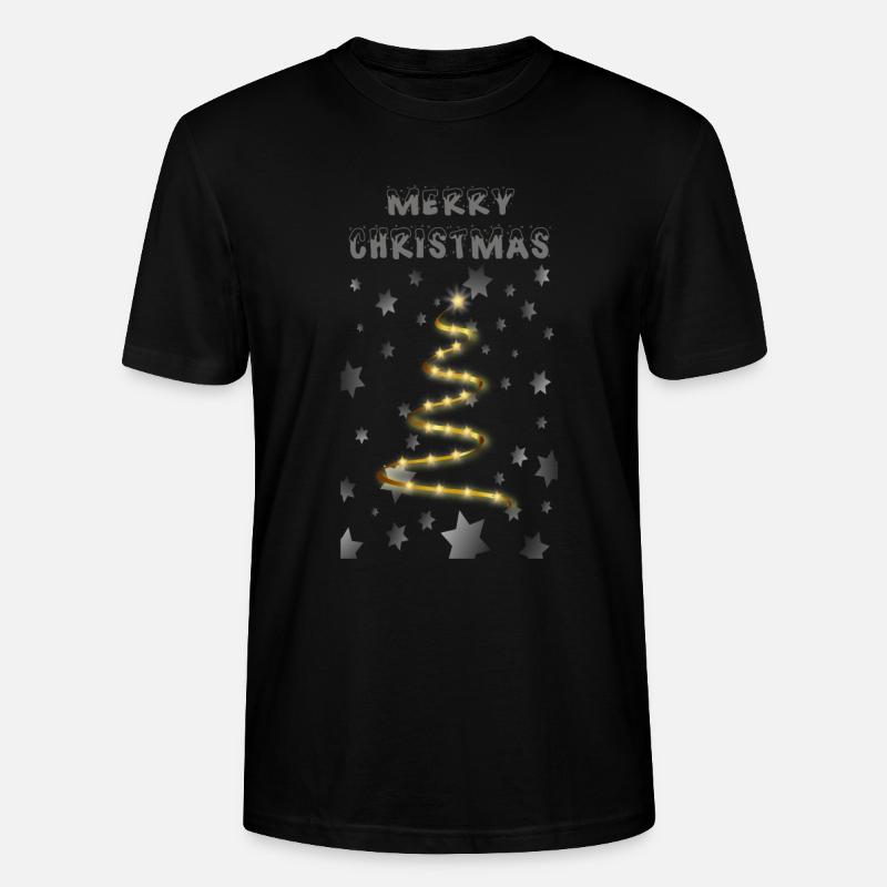 Goldener Weihnachtsbaum - Stanley/Stella Unisex Bio-T-Shirt CRAFTER - Schwarz
