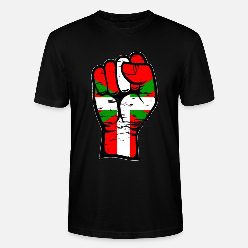 Poing de drapeau basque utilisé - T-shirt bio CRAFTER Stanley Stella Unisexe - noir