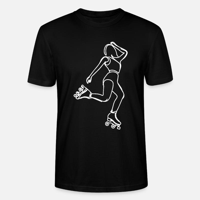 Rollschuhfahrerin Zeichnung - Stanley/Stella Unisex Bio-T-Shirt CRAFTER - Schwarz