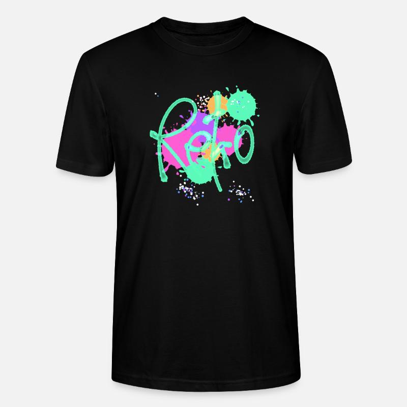Retro,typo,neon,splash, bunt - Stanley/Stella Unisex Bio-T-Shirt CRAFTER - Schwarz
