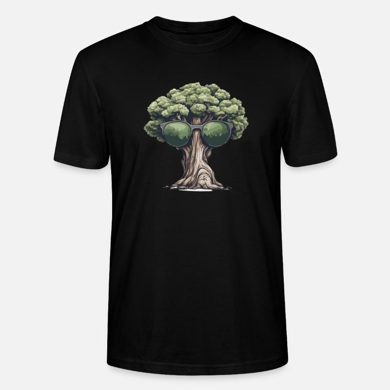 Baum mit Sonnenbrille - Stanley/Stella Unisex Bio-T-Shirt CRAFTER - Schwarz
