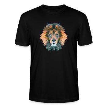 Couleurs assourdies Geo Lion - T-shirt bio CRAFTER Stanley Stella Unisexe - noir - Devant - Alina (178cm) & Michal (187cm)