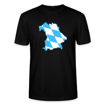 Bayern blau weiß große Rauten - Stanley/Stella Unisex Bio-T-Shirt CRAFTER - Schwarz - Vorne - Alina (178cm) & Michal (187cm)
