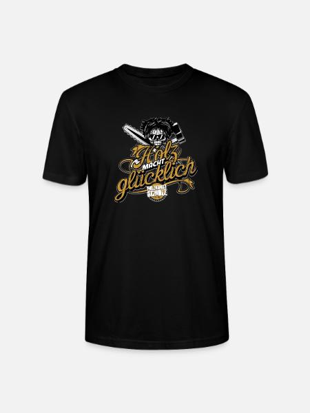 Holz macht glücklich - Stanley/Stella Unisex Bio-T-Shirt CRAFTER - Schwarz