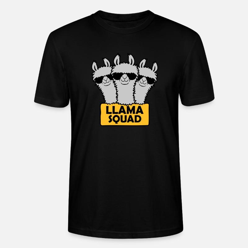 Llama Squad Team Design - Stanley/Stella CRAFTER Unisex Organic T-Shirt - black
