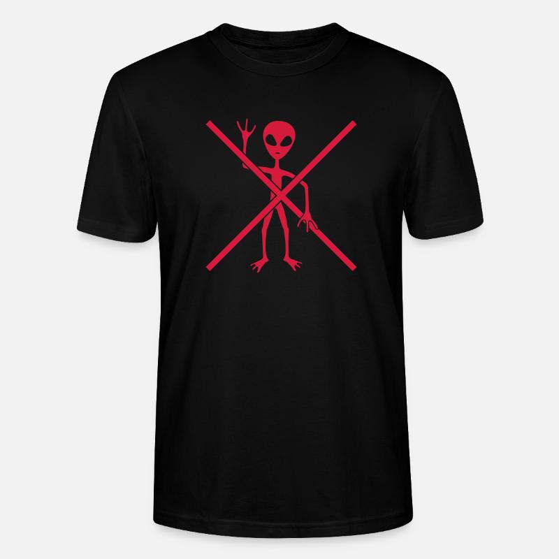 Schild Verboten außerirdischer Besucher - Stanley/Stella Unisex Bio-T-Shirt CRAFTER - Schwarz