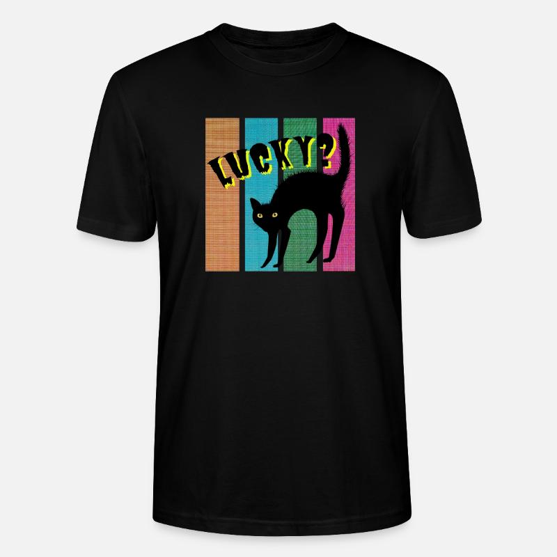 Lucky? cat - Stanley/Stella Unisex Bio-T-Shirt CRAFTER - Schwarz